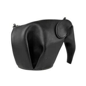 Loewe Elephant Leather Shoulder Bag Black